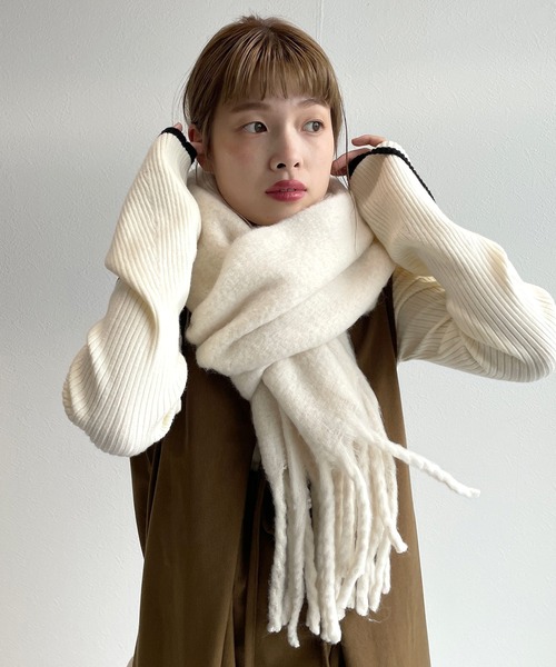 w closet（ダブルクローゼット） マフラー FREE ピンクベージュ