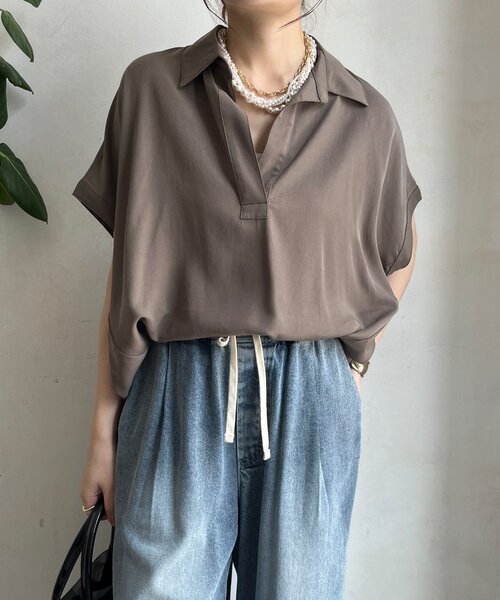ブラウス シャツ リヨセルツイルスキッパーシャツ レディース