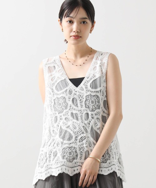 2025夏　新品　グレディブリリアン　刺繍レース2wayベスト セール】刺繍レース2WAYベスト（ベスト）｜Gready Brilliant
