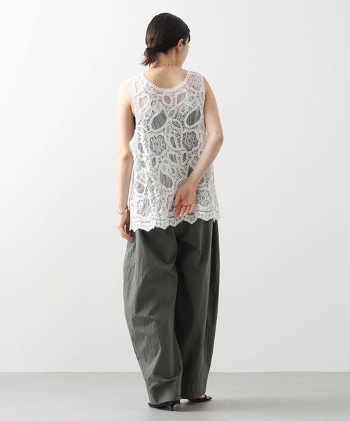 Greedy Brilliant 黒 レース ベスト　グレイディブリリアン Gready Brilliant ベスト ジレ 刺繍レース2WAYベスト