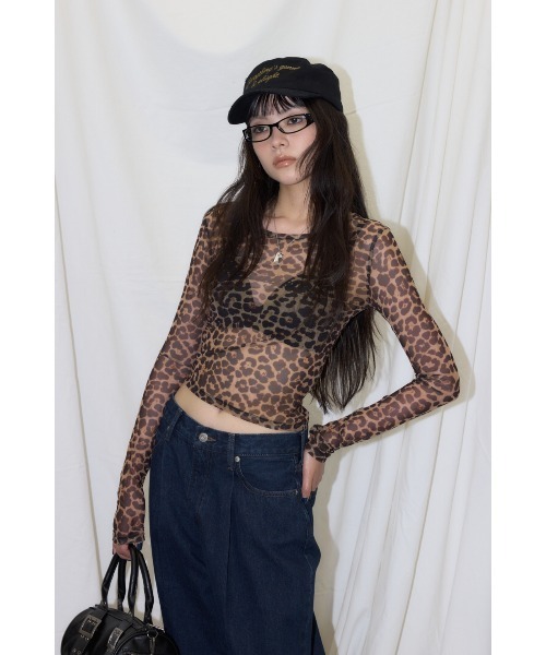LAGUA GEM（ラグアジェム） tシャツ LEOPARD SHEER トップス