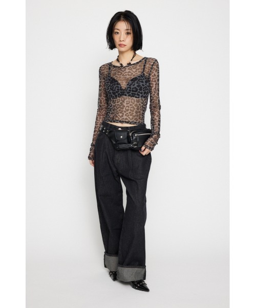LAGUA GEM tシャツ LEOPARD SHEER トップス レディース