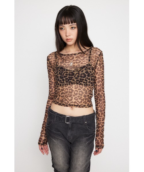 LAGUA GEM（ラグアジェム） tシャツ LEOPARD SHEER トップス