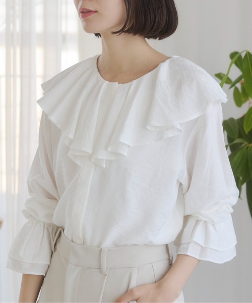 ANGIE ブラウス シャツ ラッフル フリル ブラウス レディース