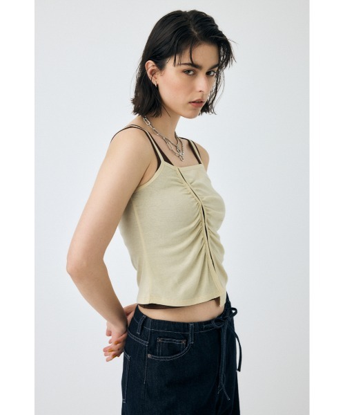 MOUSSY タンクトップ ノースリーブ DOUBLE LAYERED SHEER