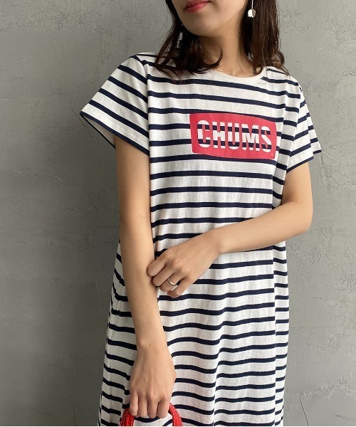 CHUMS ホワイト シャツワンピース CHUMS 「CHUMS」 Tシャツワンピース L ホワイト レディース