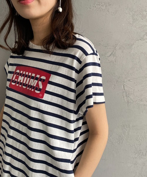 CHUMS 「CHUMS」 Tシャツワンピース M ホワイト×ネイビー