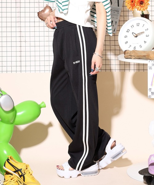 【値下げ500&オークション】 NERDY トラックトップス トラックパンツ NERDY スウェットパンツ ジャージ 刺繍ロゴニューヨークトラック