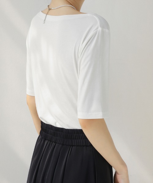 ReRe tシャツ アシンメトリーネックカットソー レディース : ZOZOTOWN