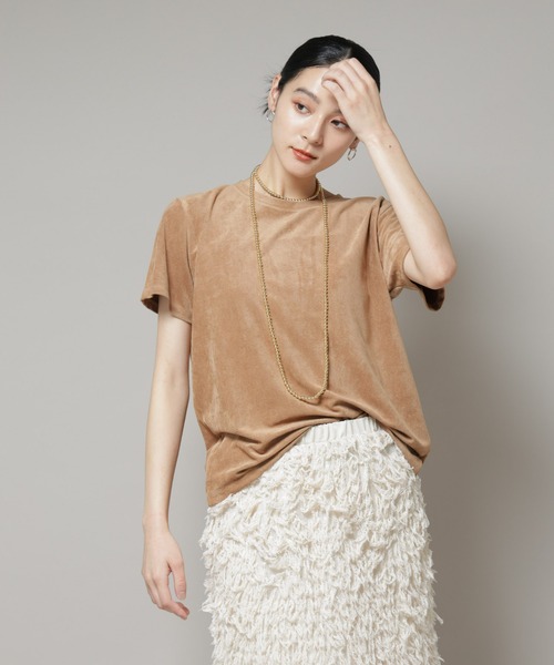 tシャツ フェイクスエードTシャツ レディース