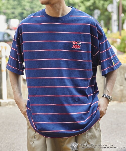 「FREAK'S STORE」 半袖Tシャツ「TOM and JERRYコラボ」 LARGE ブラック メンズ