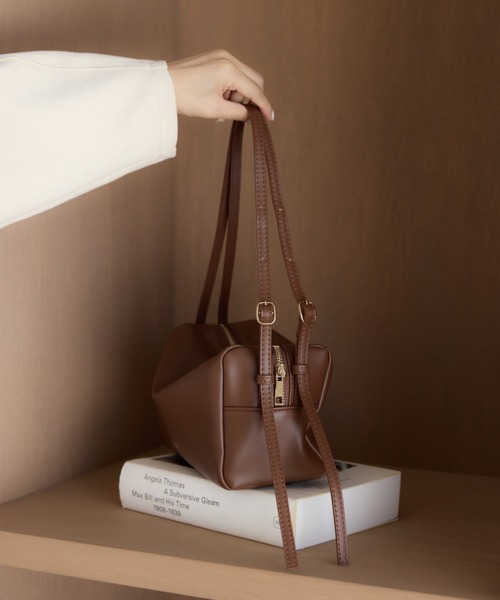 nunela ショルダーバッグ バッグ ダブルベルトボストンバッグ「No.8