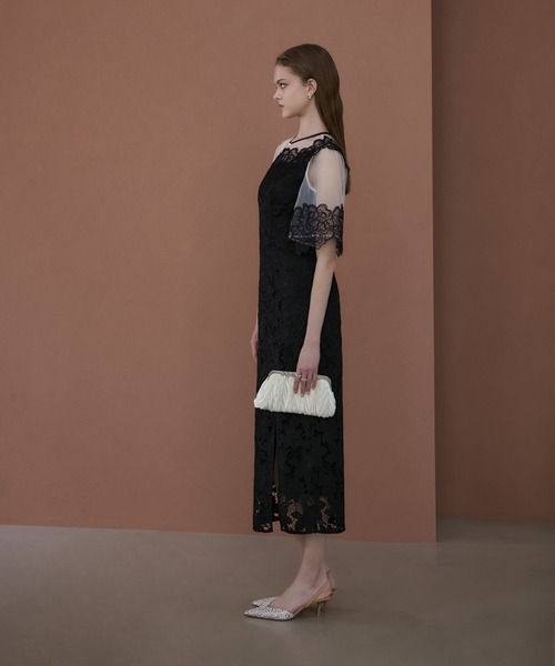 Leja（レジャ） ドレス 「LEJA」シアーレースフラワーIラインドレス