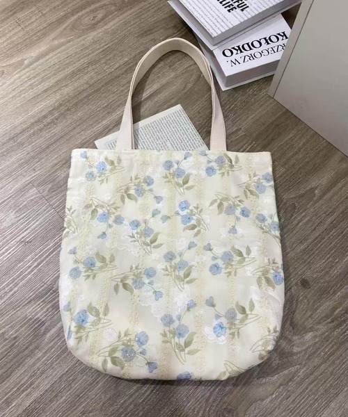 aimoha（アイモハ） トートバッグ フラワープリント レース刺繍