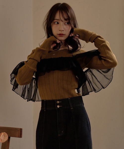 mideal マイディール リボンロングスリーブトップス mideal（マイディール）の「ribbon long sleeve tops / リボンロング