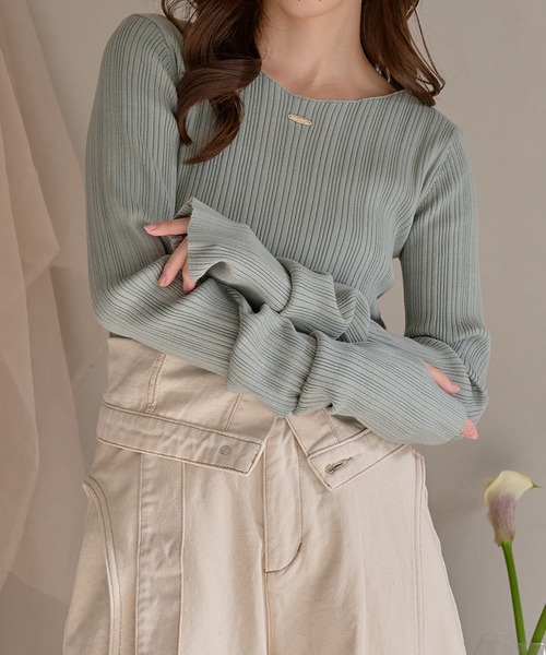 CFCL リブロングスリーブニット mideal（マイディール） ニット セーター long sleeve rib knit