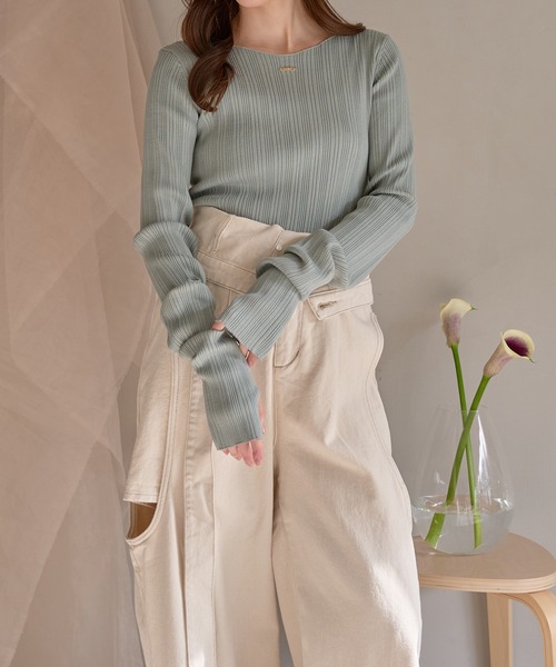 mideal（マイディール） ニット セーター long sleeve rib knit