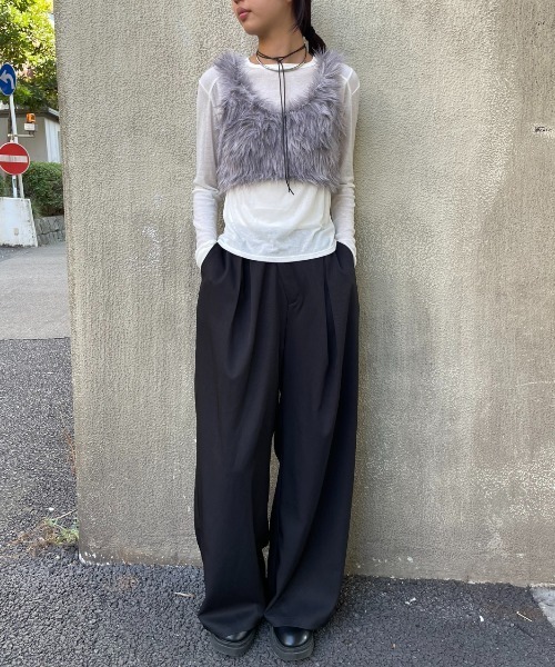 AIC. ミックスファーニットビスチェ レディース : ZOZOTOWN