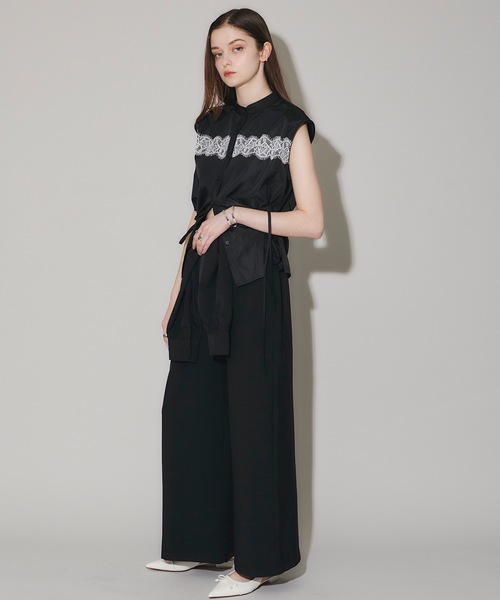 「VIOLETTA」 半袖ブラウス FREE ライトブルー レディース_画像3