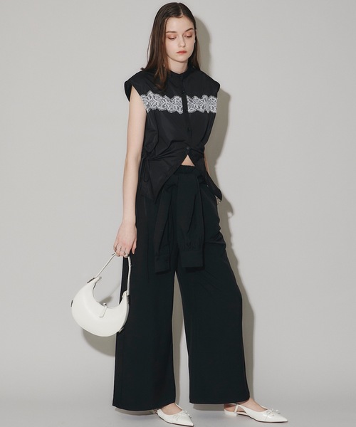 「VIOLETTA」 半袖ブラウス FREE ライトブルー レディース_画像4