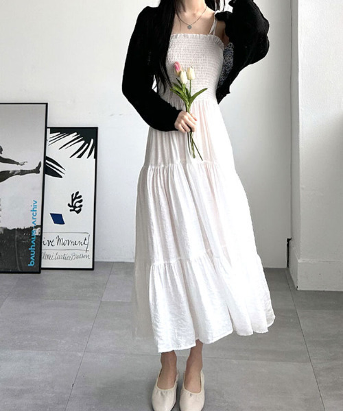 【TID】白ワンピース2914 2素材ドッキングワンピース 半袖 ロング丈dsj0136 ホワイト – [公式