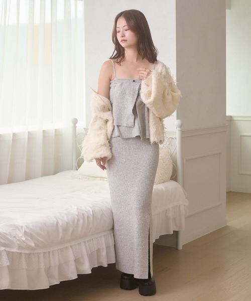 Ambre Neige（アンブルネージュ） スカート sequins slit knit skirt