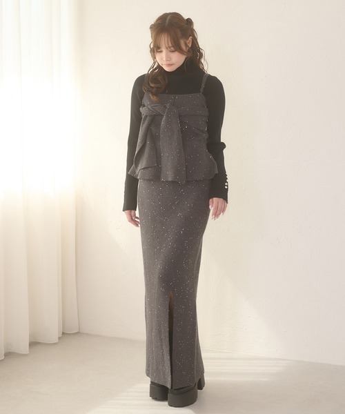 Ambre Neige（アンブルネージュ） スカート sequins slit knit skirt