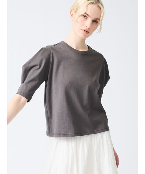 「mizuiroind」 半袖カットソー FREE チャコールグレー レディース_画像8