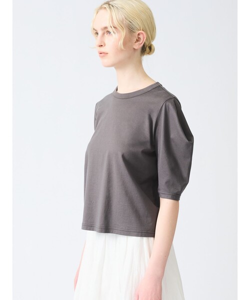 「mizuiroind」 半袖カットソー FREE チャコールグレー レディース_画像9