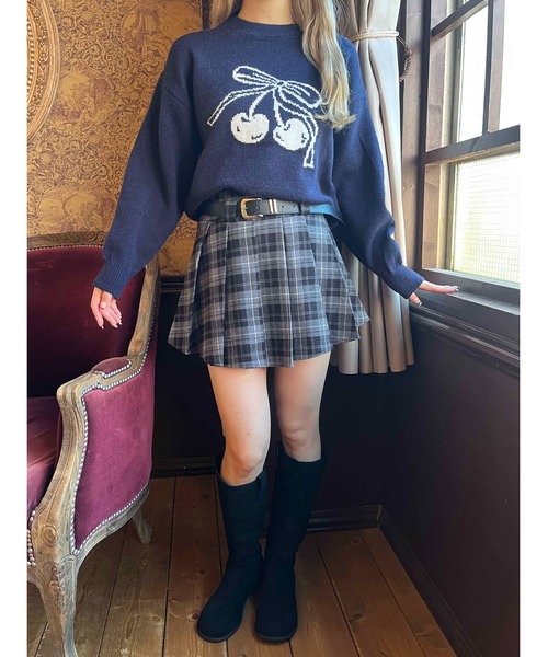PHILLY（フィリー） スカート 「2点セット」ベルト付チェックプリーツ