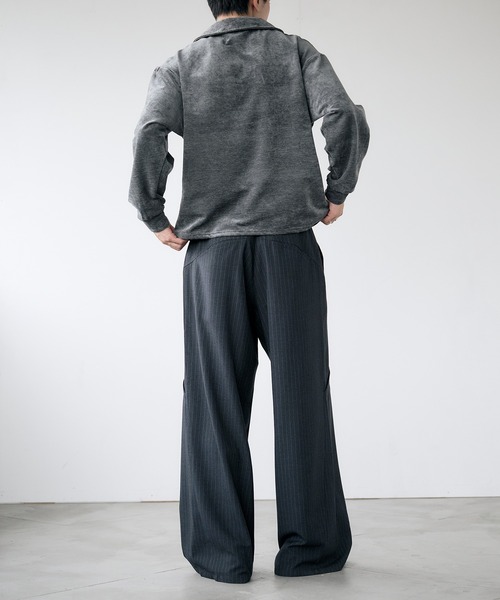 Adoon plain ポロシャツ Velour Skipper Long Sleeve Poro / ベロア