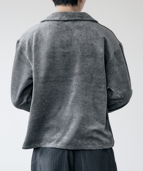 Adoon plain ポロシャツ Velour Skipper Long Sleeve Poro / ベロア