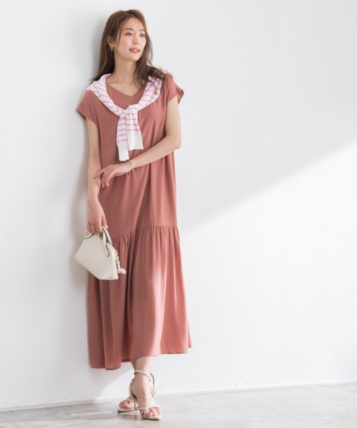 「Pierrot」 半袖ワンピース M カーキ レディース_画像9