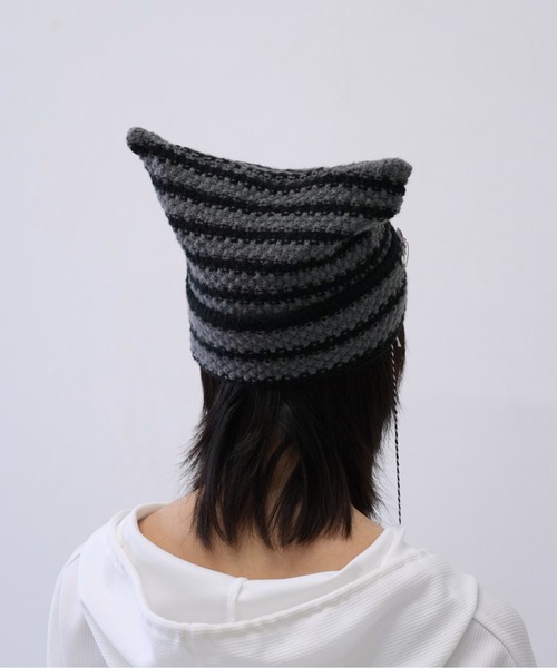 Uenui ニット帽 ニットキャップ 「 cunii 」星 モチーフ ボーダー