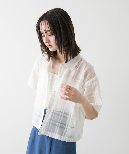 「SENSE OF PLACE by URBAN RESEARCH」 半袖シャツ ONE オフホワイト レディース_画像9