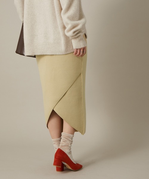 「ADAM ET ROPE'」 ニットスカート FREE ホワイト レディース_画像2