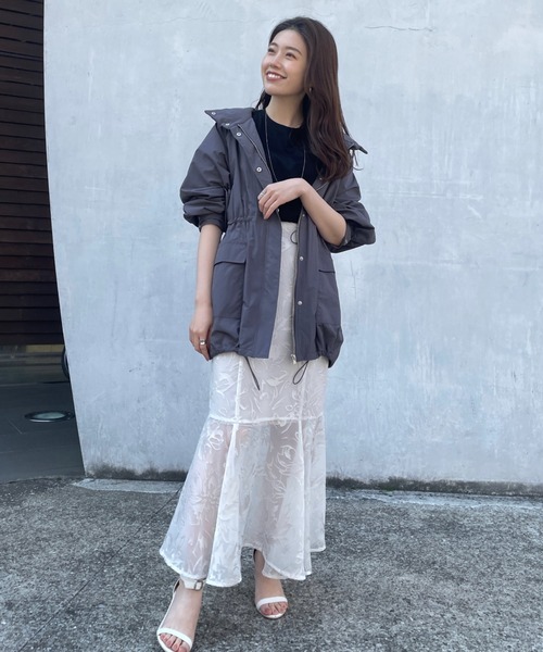 新品未使用 anuans スカート SMALL グレー レディース anuans（アニュアンス） ロングスカート SMALL ライトグレー