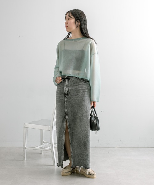 「mystic」 長袖ニット FREE アイボリー レディース_画像5