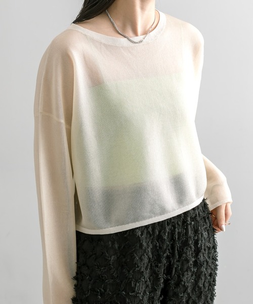 「mystic」 長袖ニット FREE アイボリー レディース_画像7