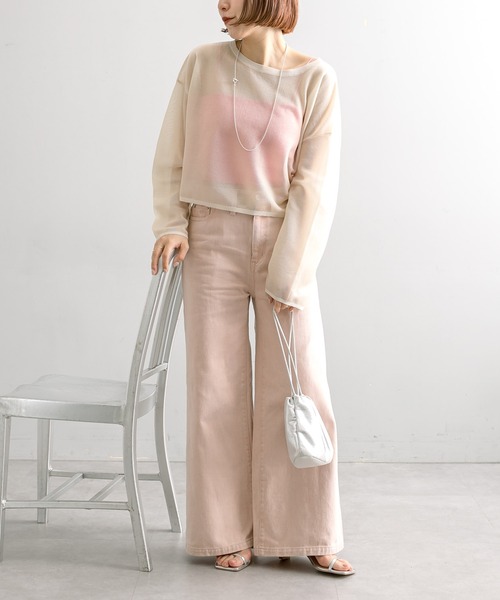 「mystic」 長袖ニット FREE アイボリー レディース_画像9