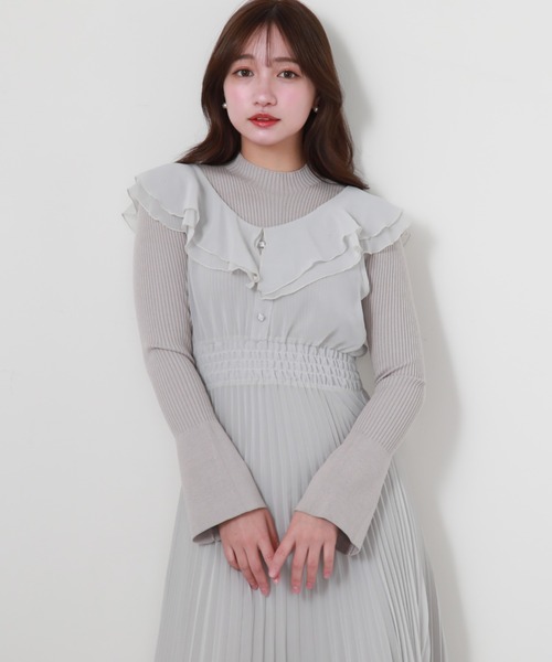 「Cheek」 ニットワンピース MEDIUM チャコールグレー レディース_画像8