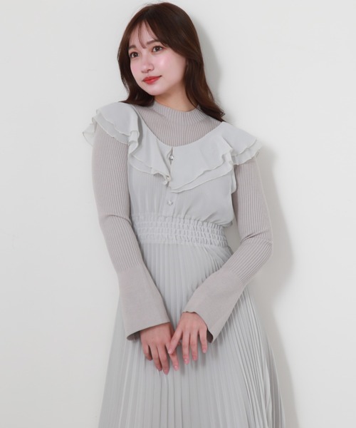 「Cheek」 ニットワンピース MEDIUM チャコールグレー レディース_画像9
