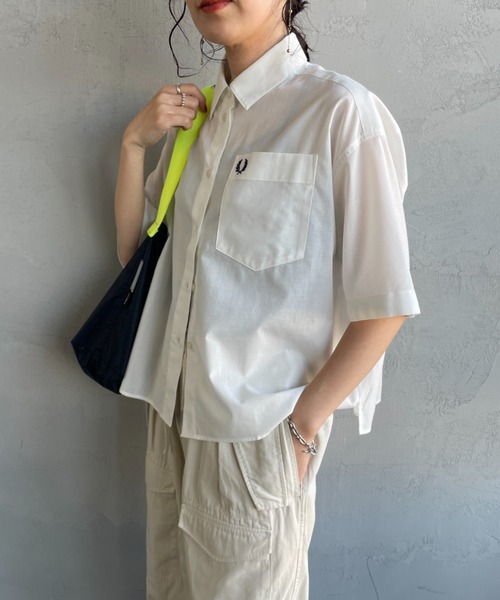 タグ付き　フレッドペリー　半袖シャツ　ブラウス FRED PERRY（フレッドペリー） 大きいサイズ メンズ 半袖シャツ
