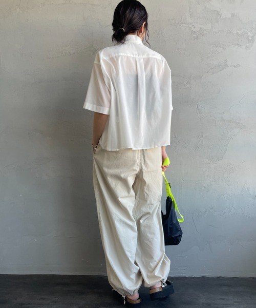 ブラウス シャツ 「FRED PERRY/フレッドペリー」 別注 ワンポイントロゴ刺繍 シアーシャツ「追加」 レディースの画像
