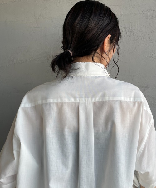 ブラウス シャツ 「FRED PERRY/フレッドペリー」 別注 ワンポイントロゴ刺繍 シアーシャツ「追加」 レディースの画像