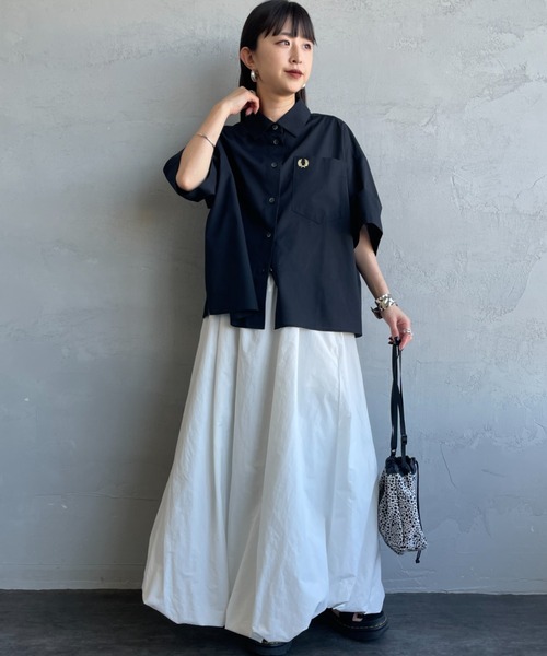 ブラウス シャツ 「FRED PERRY/フレッドペリー」 別注 ワンポイントロゴ刺繍 シアーシャツ「追加」 レディースの画像