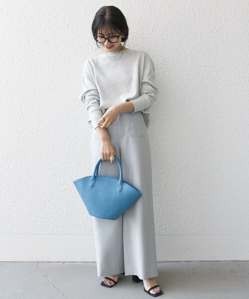 「SHIPS any」 長袖カットソー ONE SIZE ネイビー レディース_画像9