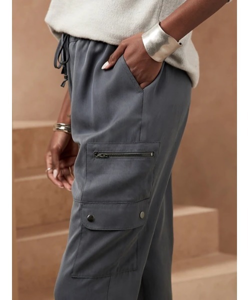 「BANANA REPUBLIC FACTORY STORE」 カーゴパンツ L ブラック レディース_画像2