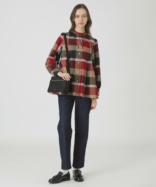 【美品】ブルーレーベル クレストブリッジ ショルダーバッグ サコッシュ チェック BLUE LABEL CRESTBRIDGE（ブルーレーベルクレストブリッジ）の