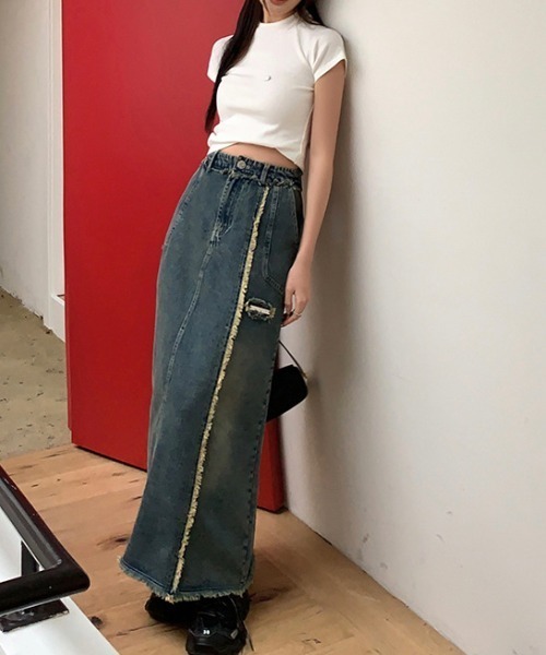 「FREE STYLISTS」 デニムスカート S ブルー レディース_画像4